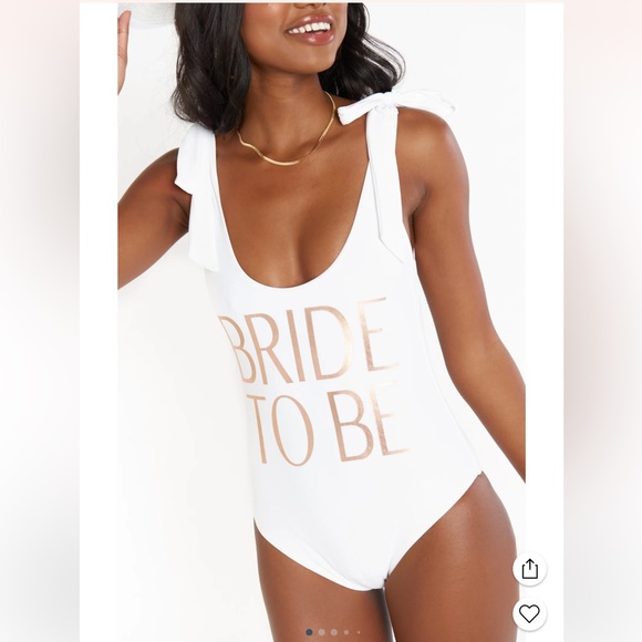 Show Me Your MuMu Other - Show Me Your Mumu white Bride to be swimsuit in rose gold